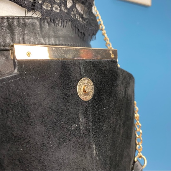 Aldo Black Suede Faux Leather Clutch Crossbody - Picture 10 of 16